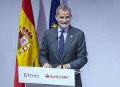 El rey Felipe VI interviene durante el acto de entrega de la "VII Edición del Premio Nacional Pyme del Año".