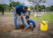 En el Parque Samanes se sembraron 40 árboles el pasado 22 de mayo.
