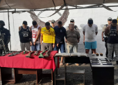 La policía presentó a los presuntos integrantes de una banda delictiva que operaba entre Daule y Nobol