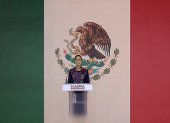 La candidata oficialista a la presidencia de México, Claudia Sheinbaum, habla durante una conferencia de prensa este lunes en la Ciudad de México