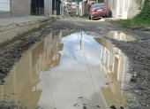 Vecindario. Este es el estado de la mayoría de calles en El Rosal.