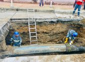En el sitio se hicieron trabajos de excavación y de retiro de escombros, como paso previo al reemplazo del tramo de la tubería.