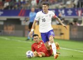 El capitán estadounidense, Christian Pulisic (d), fue registrado este domingo, 23 de junio.