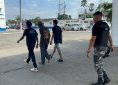 Machala. Tres de los detenidos en la capital orense.