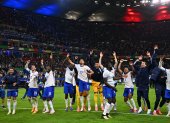 La selección de Francia festejó luego de eliminar a Portugal en penales en los cuartos de final de la Eurocopa