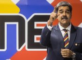El presidente de Venezuela y candidato a la reelección, Nicolás Maduro, hablando en una reunión de aspirantes a la presidencia, el 20 de junio de 2024.