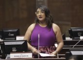La asambleísta Gissela Garzón, de la Revolución Ciudadana, impulsa el juicio político de la fiscal Diana Salazar.