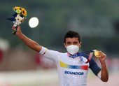 El ciclista Richard Carapaz ganó la medalla de oro en Toko 2020+1.