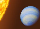 Recreación artística del exoplaneta "HD 189733 b", un gigante gaseoso cercano al Sistema Solar.
