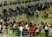 Retrasos en el aeropuertos de Málaga por falla global de Microsoft.