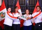 La presidenta Boluarte en la despedida de la delegación peruana que contará con 26 representantes en la capital de Francia, con presencia en 9 deportes. A Tokio fueron 35 peruanos.
