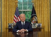 Fotografía de archivo del presidente de Estados Unidos Joe Biden dando un mensaje desde la Oficina Oval desde la Casa Blanca, el 14 de julio de 2024.