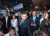Aquiles Álvarez llegando a la sesión solemne.