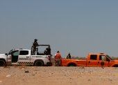 Un grupo de migrantes son rescatados del desierto en Ciudad Juárez Chihuahua (México).
