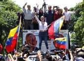 La líder opositora de Venezuela, María Corina Machado, durante una protesta en rechazo a los resultados oficiales de las elecciones presidenciales.