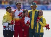 Los atletas que ocuparon el podio en el relevo mixto de marcha en los Juegos Olímpicos de Paris 2024