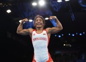 Lucía Yépez festejó haber conseguido el boleto a la final de lucha libre femenina en los Juegos de París 2024
