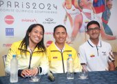 Algunos de los medallistas olímpicos en rueda de prensa en Guayaquil