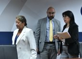 Los vocales: Yolanda Yupangui (izquierda), Mario Godoy y Solanda Goyes informaron que esperan los resultados de la Contraloría sobre el concurso para la Corte Nacional.
