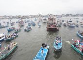 Nueva edición. Este año se volvió a realizar la procesión náutica, en la que los feligreses pidieron que ya paren las matanzas en El Oro.