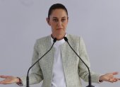 La presidenta electa de México, Claudia Sheinbaum, habló durante una conferencia de prensa este lunes, en Ciudad de México.