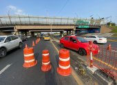 El fin de semana del 31 de agosto y 1 de septiembre se hicieron ya trabajos en el Puente de la Unidad Nacional, lo que generó atascos.