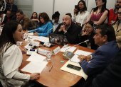 Apelación. El vicepresidente Luis Alvarado ocupó el lugar de la presidenta Pamela Aguirre. Esta no dejó de gritarle ni un momento durante cuatro horas.