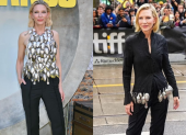 Cate Blanchett lució dos atuendos con el particular elemento decorativo.