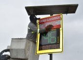 Se están colocando sellos de clausura en los fotorradares inhabilitados.