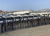 El blindaje policial a ambos lados de la frontera de Ceuta, Marruecos