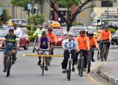 Esta semana hubo una cicleada en el norte de la ciudad por la Semana de la Movilidad.