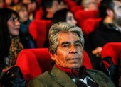 Fotografía del 2015 del minero Mario Gómez, durante el estreno de las película "Los 33".