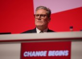 El primer ministro de Reino Unido, Keir Starmer, durante el congreso del Partido Laborista en Liverpool, este domingo 22 de septiembre.