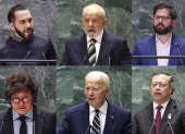 Nueva York. Seis de los presidentes americanos durante sus discursos en la asamblea de la ONU.