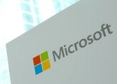 Fotografía de archivo del logo de Microsoft.