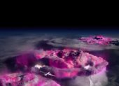 púrpura de la nube de tormenta que es una visualización de los resplandores de rayos gamma. Imagen facilitada por The ALOFT team / Mount Visual, bajo licencia CC BY 4.0. EFE