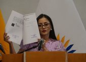 Viviana Veloz durante una rueda de prensa este 8 de octubre de 2024.