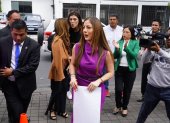 Lucía Jaramillo llegó al Tribunal Contencioso Electoral este 8 de octubre de 2024.