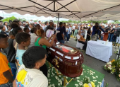 Funeral del futbolista Roberto Cabezas.