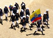 El equipo hípico ecuatoriano.