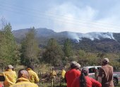 Panorámica de incendio forestal en Azuay, en sector Chaucha, Cuenca.