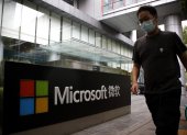 Marca. El logo de la empresa de tecnología Microsoft