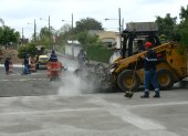 Las autoridades realizaron labores de bacheo