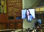 Verónica Abad, vía online, en la Asamblea Nacional.