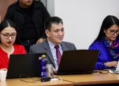El fiscal general del Estado subrogante, Wilson Toainga, en el día 24 de las audiencias de juicio, del Caso Metástasis.