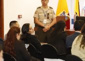 La vicepresidenta Verónica Abad asistió a la audiencia en Quito.