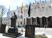 Parte interior del colegio Vicente Rocafuerte, ubicado en el centro de Guayaquil.