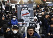 Protesta contra el presidente de Corea del Sur, Yoon Suk-yeol, este 5 de diciembre en Seul.