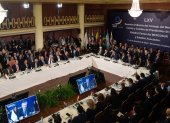 Sesión plenaria en la cumbre semestral de presidentes de los países del Mercosur este viernes, en Montevideo (Uruguay).