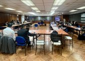 En el octavo piso de la Corte Nacional se realiza la audiencia por obstrucción a la justicia.